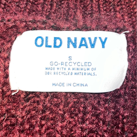Old Navy Go-Recycled Button Down Cardigan Sweater Burgundy Size Small - Picture 4 of 7
